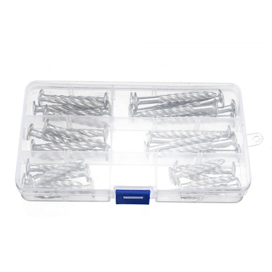 32Pcs Galvanized Threaded Nail Expansion Screw Nails Door Frame and Safety Speed Bump Fixing Pull Burst Nail