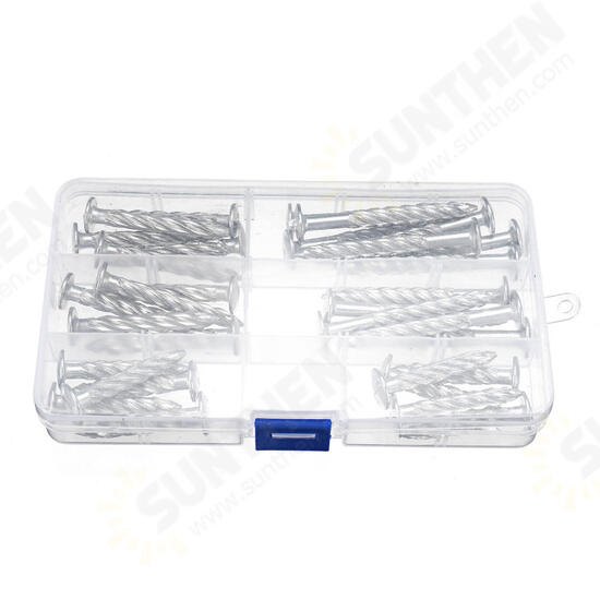 32Pcs Galvanized Threaded Nail Expansion Screw Nails Door Frame and Safety Speed Bump Fixing Pull Burst Nail