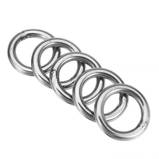 5Pcs 5x30mm 304 Stainless Steel Round O Ring Welded Marine Rigging Strapping Hardware