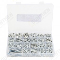 M3 M4 M5 M6 Stainless Steel Phillips Round Head Screws Nuts Flat Washers Assortment Kit 900g M3 M4 M5 M6 Stainless Steel Phillips Round Head Screws Nuts Flat Washers Assortment Kit 900g
