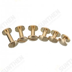 Solid Brass Arc Button Stud Screw Nail 4-15mm Screw Back Leather Belt Button Screws