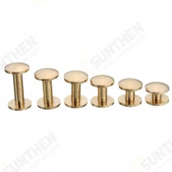 Solid Brass Arc Button Stud Screw Nail 4-15mm Screw Back Leather Belt Button Screws