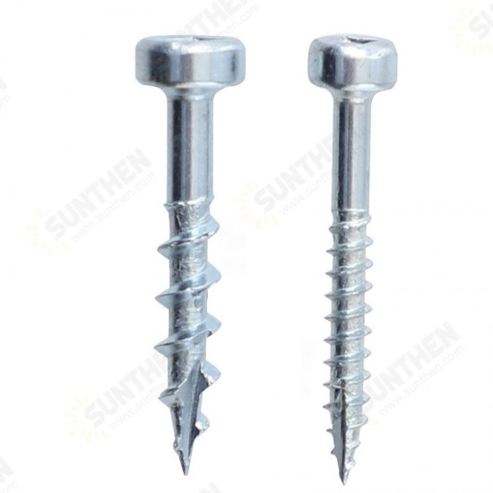 100Pcs/Set Woodworking Angled Hole Screw Square Self-tapping Screw Square Slot Coarse Thread Fine Thread Screw Galvanized