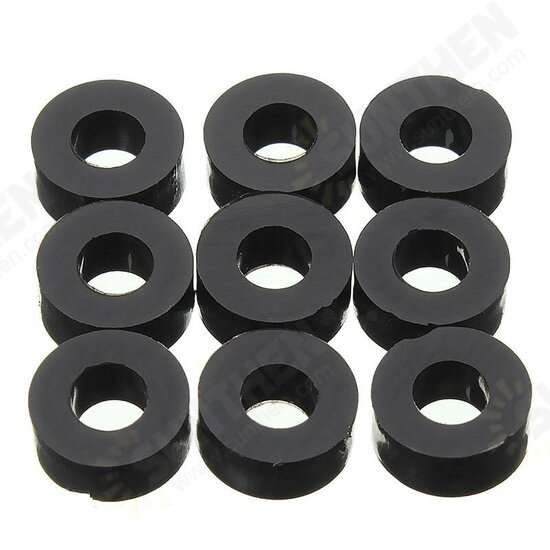 200Pcs Flat Nylon Washer Black Round Spacer Washer Standoff Fastener Hardware 7*3*L