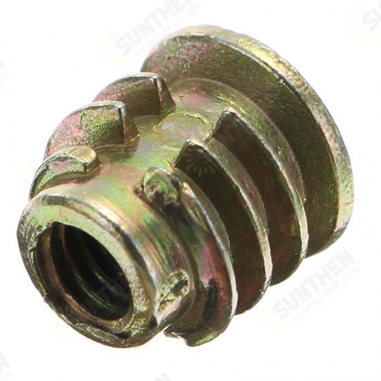 50Pcs M4ZN1 M4 Zinc Alloy Wood Furniture Hex Socket Drive Head Screw-in Threaded Insert Nut