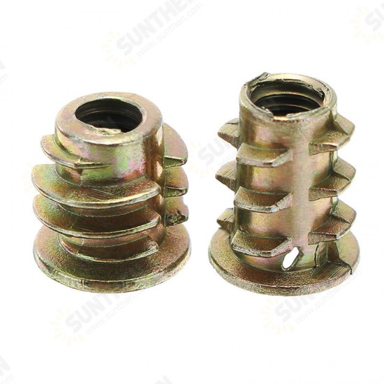 50Pcs M4ZN1 M4 Zinc Alloy Wood Furniture Hex Socket Drive Head Screw-in Threaded Insert Nut