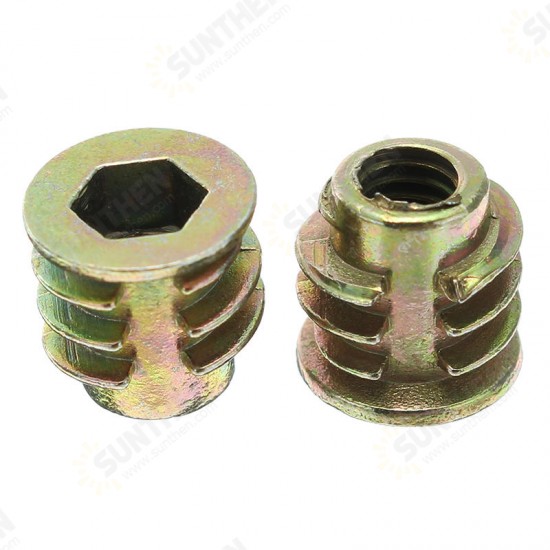 50Pcs M4ZN1 M4 Zinc Alloy Wood Furniture Hex Socket Drive Head Screw-in Threaded Insert Nut 50Pcs M4ZN1 M4 Zinc Alloy Wood Furniture Hex Socket Drive Head Screw-in Threaded Insert Nut