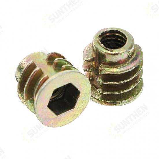 50Pcs M4ZN1 M4 Zinc Alloy Wood Furniture Hex Socket Drive Head Screw-in Threaded Insert Nut 50Pcs M4ZN1 M4 Zinc Alloy Wood Furniture Hex Socket Drive Head Screw-in Threaded Insert Nut