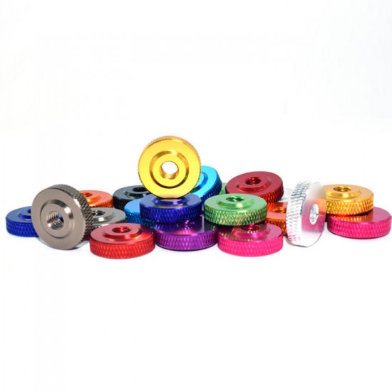 M4AN4 10Pcs M4 Knurled Thumb Nut w/ Collar Screw Spacer Washer Aluminum Alloy Multicolor