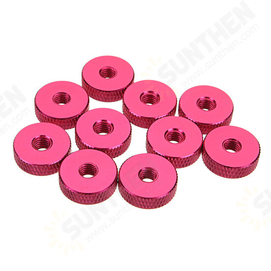 M5AN1 10Pcs M5 Manual Knurled Thumb Screw Nut Spacer Flat Washer Aluminum Alloy Multicolor