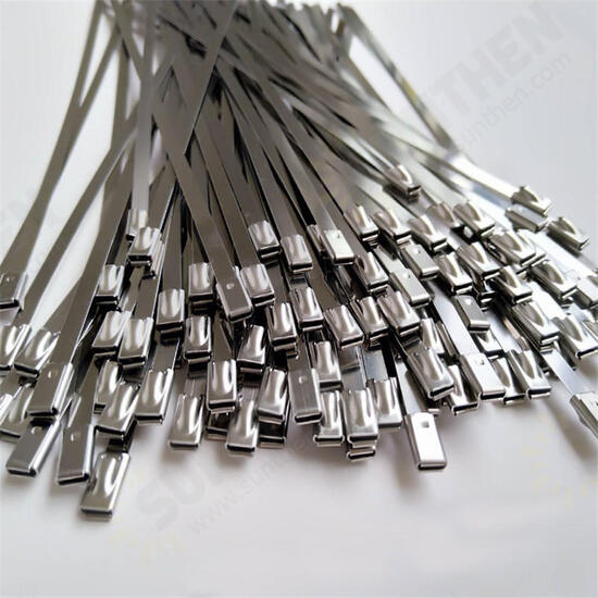 ZT10 100Pcs 200-400mm Stainless Steel Zip Tie Self Locking Cable Organizer Ties