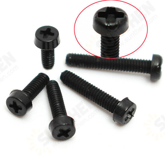 M2NC1 20pcs M2 Black Round Nylon Screws Cross Round Head Screws Bolt