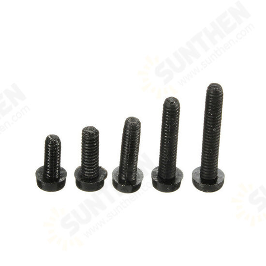 M2NC1 20pcs M2 Black Round Nylon Screws Cross Round Head Screws Bolt