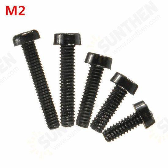 M2NC1 20pcs M2 Black Round Nylon Screws Cross Round Head Screws Bolt