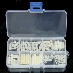 M2NH2 M2 Nylon Screw White Hex Screw Nut Nylon PCB Standoff Assortment Kit 140Pcs
