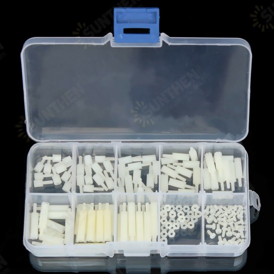 M2NH2 M2 Nylon Screw White Hex Screw Nut Nylon PCB Standoff Assortment Kit 140Pcs