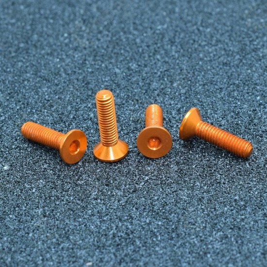 M3AH10 10Pcs M3x16mm Flat Countersunk Head Hex Socket Screw 7075 Aluminum Alloy Metric Screw Bolt