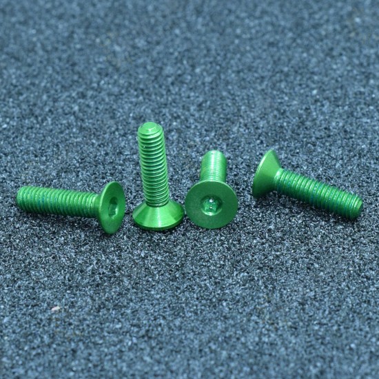 M3AH10 10Pcs M3x16mm Flat Countersunk Head Hex Socket Screw 7075 Aluminum Alloy Metric Screw Bolt