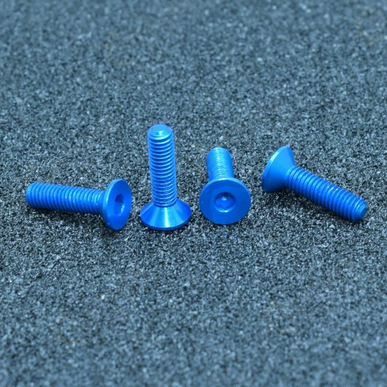 M3AH10 10Pcs M3x16mm Flat Countersunk Head Hex Socket Screw 7075 Aluminum Alloy Metric Screw Bolt