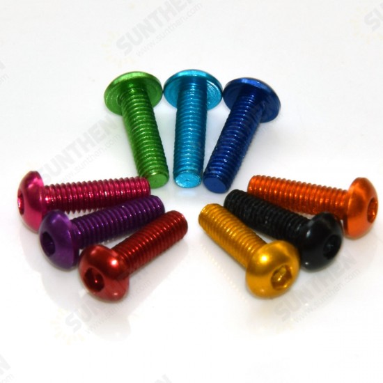 M3AH13 10Pcs M3*16mm Hex Socket Screws Round Head Cap Screw 7075 Aluminum Alloy