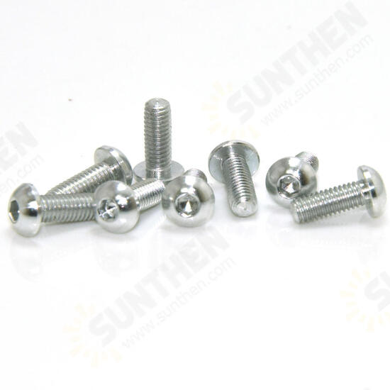 M3AH13 10Pcs M3*16mm Hex Socket Screws Round Head Cap Screw 7075 Aluminum Alloy