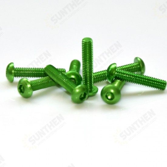 M3AH13 10Pcs M3*16mm Hex Socket Screws Round Head Cap Screw 7075 Aluminum Alloy M3AH13 10Pcs M3*16mm Hex Socket Screws Round Head Cap Screw 7075 Aluminum Alloy