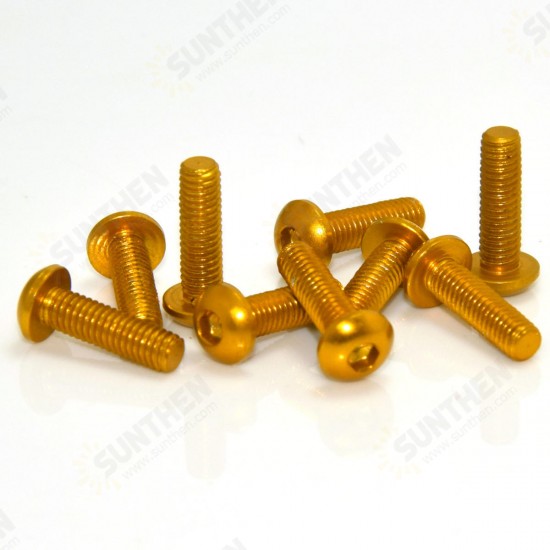 M3AH13 10Pcs M3*16mm Hex Socket Screws Round Head Cap Screw 7075 Aluminum Alloy M3AH13 10Pcs M3*16mm Hex Socket Screws Round Head Cap Screw 7075 Aluminum Alloy