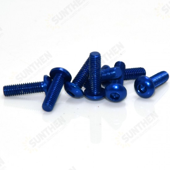 M3AH13 10Pcs M3*16mm Hex Socket Screws Round Head Cap Screw 7075 Aluminum Alloy