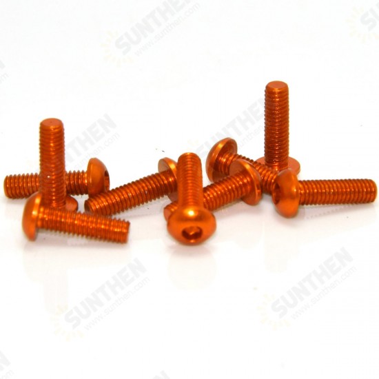 M3AH13 10Pcs M3*16mm Hex Socket Screws Round Head Cap Screw 7075 Aluminum Alloy M3AH13 10Pcs M3*16mm Hex Socket Screws Round Head Cap Screw 7075 Aluminum Alloy