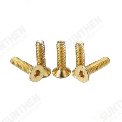 M3AH13 50Pcs Titanium Plated M3 Hex Socket Flat Head Countersunk Screws Alloy Steel 12.9 Grade Screw Bolt 5-16mm