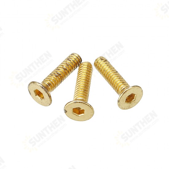 M3AH13 50Pcs Titanium Plated M3 Hex Socket Flat Head Countersunk Screws Alloy Steel 12.9 Grade Screw Bolt 5-16mm