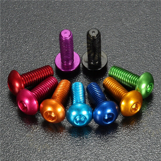 M3AH6 10Pcs M3*8mm Hex Socket Screws Round Head Cap Screws 7075 Aluminum Alloy