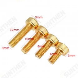 M3ASH3 10pcs M3 Hex Socket Cap Head Screws Alloy Steel Titanium Plated 12.9 Grade