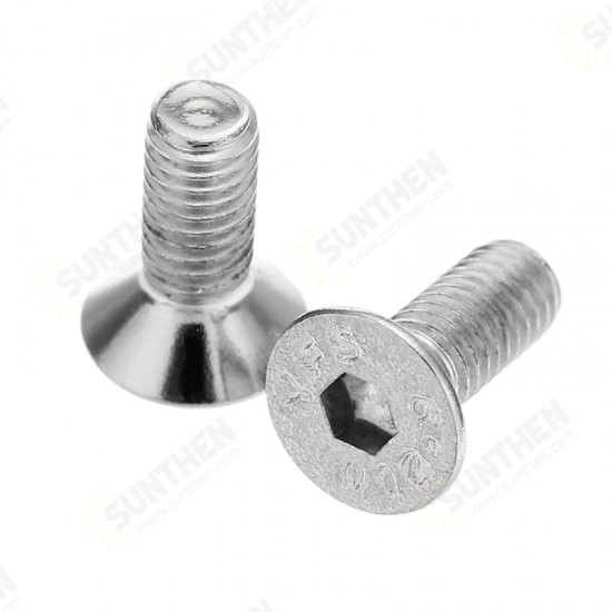 M3ASH5 10pcs M3 Hex Countersunk Flat Head Screws Alloy Steel Titanium Plated 12.9 Grade