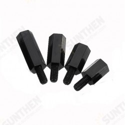 M3NH13 50pcs M3 Nylon Black Hex Screw PCB Standoff 6/8/10/12mm M3NH13 50pcs M3 Nylon Black Hex Screw PCB Standoff 6/8/10/12mm
