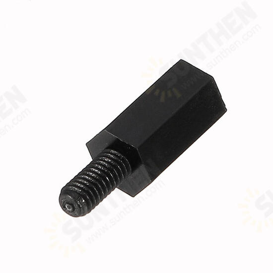 M3NH13 50pcs M3 Nylon Black Hex Screw PCB Standoff 6/8/10/12mm