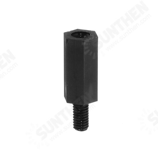 M3NH13 50pcs M3 Nylon Black Hex Screw PCB Standoff 6/8/10/12mm