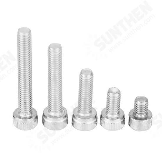 M3SH5 50Pcs M3 Stainless Steel Hex Socket Cap Head Screws Bolts 4-20mm Optional Length