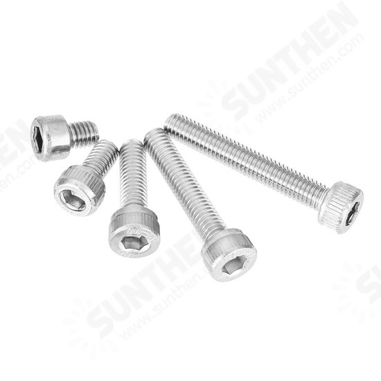 M3SH5 50Pcs M3 Stainless Steel Hex Socket Cap Head Screws Bolts 4-20mm Optional Length