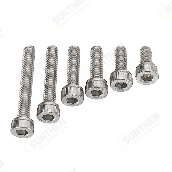 M3SH5 50Pcs M3 Stainless Steel Hex Socket Cap Head Screws Bolts 4-20mm Optional Length