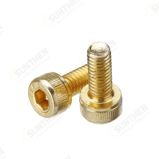 M4AH1 50Pcs Titanium Plated M4 Hex Socket Cap Head Screws Alloy Steel 12.9 Grade Screw Bolt M4*10