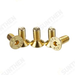 M4AH2 50Pcs Titanium Plated M4 Hex Socket Flat Countersunk Head Screws Alloy Steel 12.9 Grade Screw Bolt M4*10