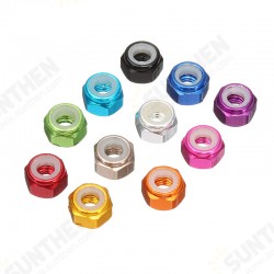 M4AN1 10Pcs M4 Self-locking Nylon Nut Aluminum Alloy Multi-color M4AN1 10Pcs M4 Self-locking Nylon Nut Aluminum Alloy Multi-color