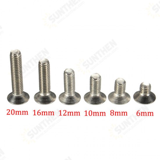 M4SH2 50pcs Metric M4 Stainless Steel Countersunk Flat Head Hex Socket Cap Screw Bolts