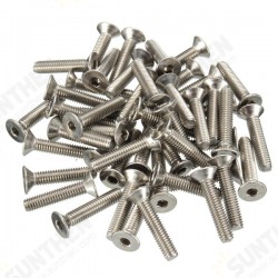 M4SH2 50pcs Metric M4 Stainless Steel Countersunk Flat Head Hex Socket Cap Screw Bolts M4SH2 50pcs Metric M4 Stainless Steel Countersunk Flat Head Hex Socket Cap Screw Bolts