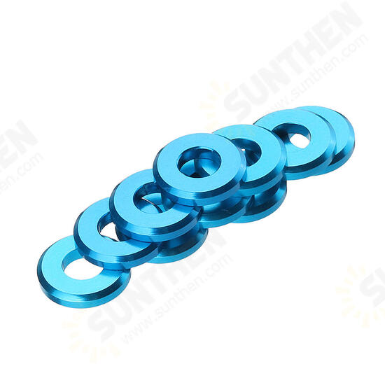 M5AW1 10Pcs M5 Aluminum Alloy Flat Fender Screw Washer Spacer Gasket Multicolor