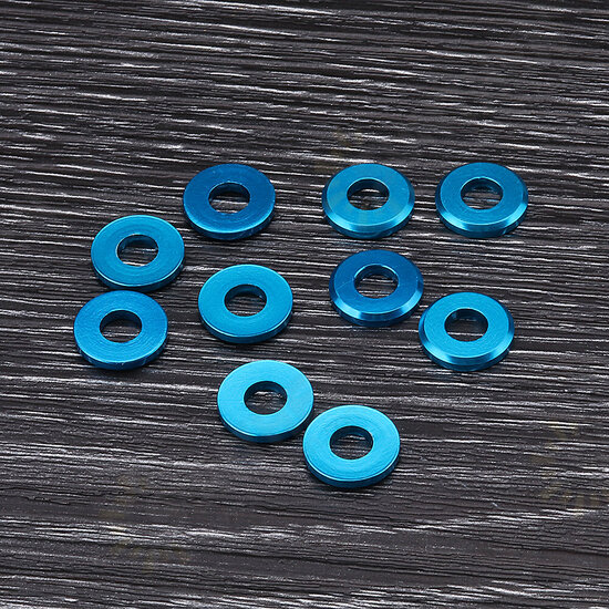 M5AW1 10Pcs M5 Aluminum Alloy Flat Fender Screw Washer Spacer Gasket Multicolor