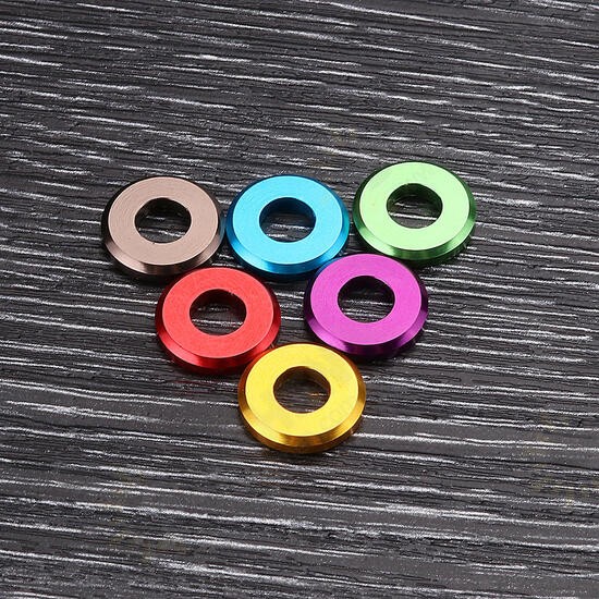 M5AW1 10Pcs M5 Aluminum Alloy Flat Fender Screw Washer Spacer Gasket Multicolor