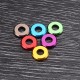 M5AW1 10Pcs M5 Aluminum Alloy Flat Fender Screw Washer Spacer Gasket Multicolor
