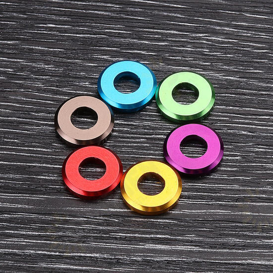 M5AW1 10Pcs M5 Aluminum Alloy Flat Fender Screw Washer Spacer Gasket Multicolor